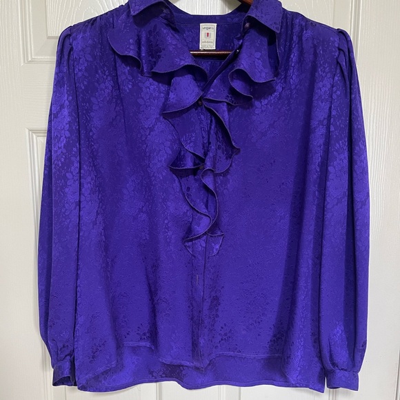 Vintage Floral Purple Ungaro Blouse - Picture 4 of 13